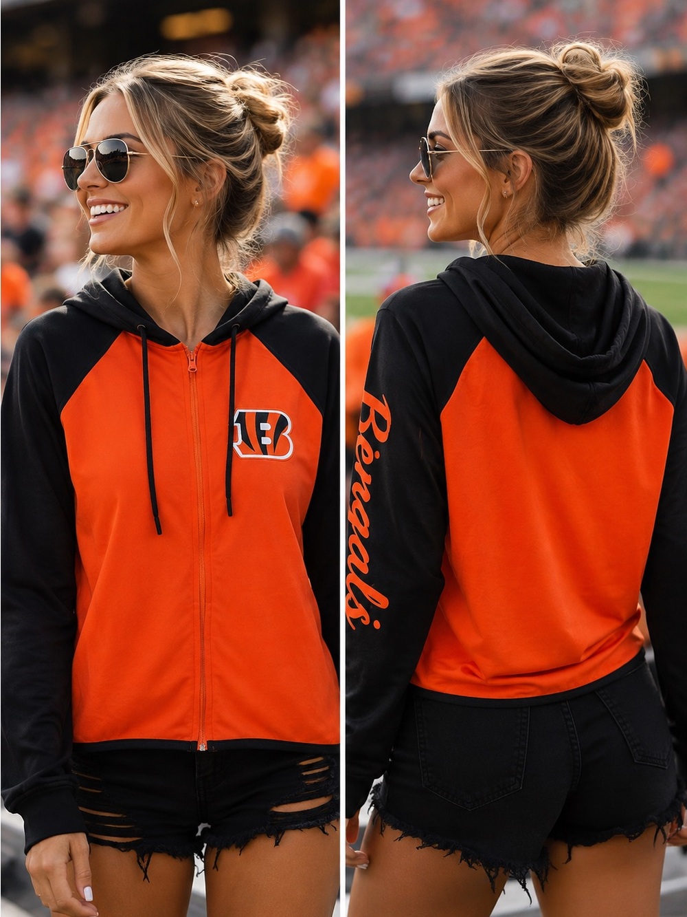🆕 Fanatics Cincinnati Bengals Full Zip Hooded Jacket Women’s Large NWT